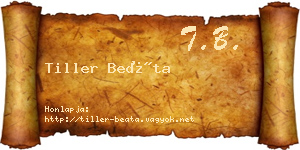 Tiller Beáta névjegykártya