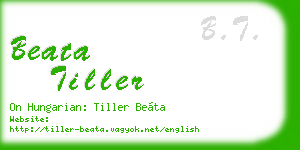 beata tiller business card